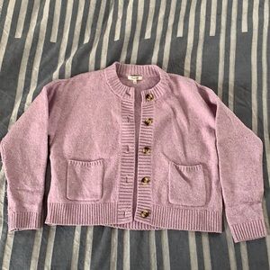 Madewell cropped button sweater